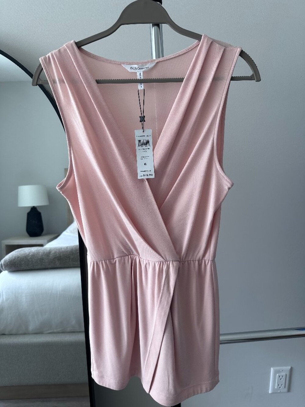 New with Tags BCBG Romper Skort in Smoke Rose- Size Small